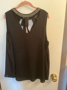 Torrid Beaded Halter Top Black Sz 1.  1X NWTs